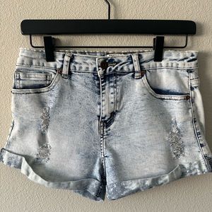 Forever 21 High Waisted Distressed Cuffed Shorts